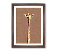 Skinny Giraffe Framed Print for Living Room Bedroom Home Office Décor, Wall Art Picture Ready to Hang, Walnut A2 Frame (64 x 46 cm)