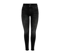 Skinny Jeans with Frayed Hem - female - ONLY - Skinny Fit Jeans - Black - L L30 - Jeans L L30