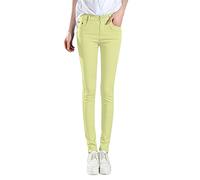 Skinny Jeans Women's Stretch Casual Trousers Slim Fit Plain Trousers Stretch Straight Trousers Jeans with Pockets Medium Waist Sweatpants Comfortable Soft Leggings Pencil Trousers S-XXL, Mint Green, L