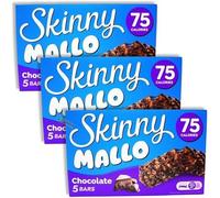 Skinny Mallo 90g - Low-Calorie Marshmallow Treat | Available in Packs of 3, 5, or 10 | Only 75 Calories per Bar (3x Skinny Mallo Chocolate Bar 90g, Mallow Chocolate)