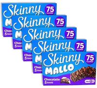 Skinny Mallo 90g - Low-Calorie Marshmallow Treat | Available in Packs of 3, 5, or 10 | Only 75 Calories per Bar (5x Skinny Mallo Chocolate Bar 90g, Mallow Chocolate)