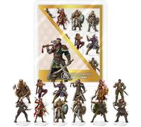 Skinny Minis 2D Human Combat Heroes Acrylic Miniatures Set - 12 Medium Minis | Barbarians, Fighters, Monks, Paladins, Rangers, Rogues | Tabletop RPG Minis, Pathfinder | Double-Sided Art