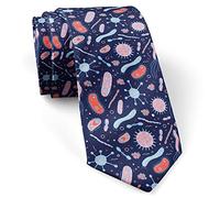 Skinny Slim Fashion Necktie for men, Novelty Conversational Neckwear Ties (Bacteria Germs Microorganism Pattern), As Shown, Large