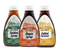 Skinny Syrup 3 Pack (3 x 425ml) - Maple Syrup, Salted Caramel, Golden Syrup - Zero Calorie, Sugar Free Coffee & Pancake Syrups - Low Calorie, Keto & Vegan Friendly