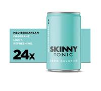 Skinny Tonic Mediterranean Tonic Water | 24 x 150ml cans | Best tasting full flavour with zero calories, zero sugar and 100% natural | Premium Gin and Tonic Mixer