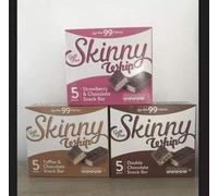 Skinny Whip Chocolate Snack Bar 5 Bars(Strawberry, Chocolate & Toffee Flavours Avail). ONLY 1 Box. Less Than 99 Calories
