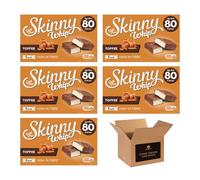 Skinny Whip Dark Chocolate Bars - Less Than 80 Calories - High Fibre Vegetarian Snack | Chocolate Treats - Xmas Party Kids Adults Snack Bars (Pack 5, Toffee)