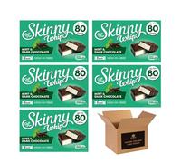 Skinny Whip Dark Chocolate Bars - Less Than 80 Calories - High Fibre Vegetarian Snack | Chocolate Treats - Xmas Party Kids Adults Snack Bars (Pack 5, Mint & Dark Chocolate)