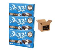 Skinny Whip Dark Chocolate Bars - Less Than 80 Calories - High Fibre Vegetarian Snack | Chocolate Treats - Xmas Party Kids Adults Snack Bars (Pack 3, Coconut & Dark Chocolate)