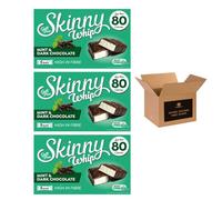 Skinny Whip Dark Chocolate Bars - Less Than 80 Calories - High Fibre Vegetarian Snack | Chocolate Treats - Xmas Party Kids Adults Snack Bars (Pack 3, Mint & Dark Chocolate)