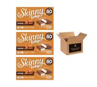 Skinny Whip Dark Chocolate Bars - Less Than 80 Calories - High Fibre Vegetarian Snack | Chocolate Treats - Xmas Party Kids Adults Snack Bars (Pack 3, Toffee)