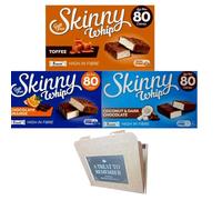 Skinny Whip Multipack with Chocolate Orange Bars 5x 20g, Coconut & Dark Chocolate Bars 5x 20g and Toffee Chocolate Bars 5x 20g