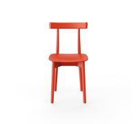 Skinny Wooden Dining Chair Red/Ash