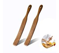 Skinny Wooden Spurtle Spatula for Sourdough Starter, Baking & Cooking, Non-Scratch Dough Scraper and Jar Mixing Tool, Ergonomic Stirring Stick for Canning, Spreading & Kneading (11 Inches) (2)
