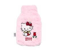 Skinnydip Hot Water Bottle Hello Kitty with Soft Faux Fur Cover - 300ml Capacity Cute & Fluffy Hot Water Bottle with Twist-Lid Fastening (Hello Kitty)