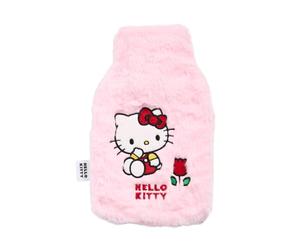 Skinnydip Hot Water Bottle Hello Kitty with Soft Faux Fur Cover - 300ml Capacity Cute & Fluffy Hot Water Bottle with Twist-Lid Fastening (Hello Kitty)