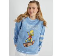 SKINNYDIP Women's The Simpsons Bart & Lisa Varsity Knitted Jumper in White | Size: Medium Skinnydip White M