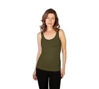 SkinnyTees Women's Basic Wide Strap Cami, Olive, One Size