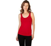 SkinnyTees Women's Basic Wide Strap Cami, Red, One Size