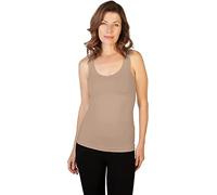 SkinnyTees Women's Basic Wide Strap Cami, Suntan, One Size