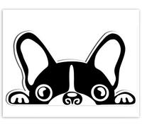 SkinoEu® 1 x Vinyl Self-Adhesive Stickers Cartoon Funny French Bulldog Laptop iPad Car Window Auto Moto Motorcycle Helmet Bike Skate Truck Racing Tuning B 88