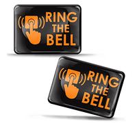 SkinoEu 2 x 3D Gel Sign Notification Symbol Ring The Bell Stickers Orange Marking for Doorbell Gate Door KS 62