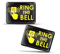 SkinoEu 2 x 3D Gel Sign Notification Symbol Ring The Bell Stickers Yellow Marking for Doorbell Gate Door KS 61