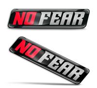 SkinoEu 2 x 3D Gel Silicone Stickers Bumper Sticker Decals Badge Emblem Tuning for Car Motorcycle Helmet Bike No Fear Black Red Silver KS 145