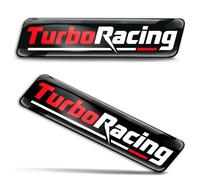 SkinoEu 2 x 3D Gel Silicone Stickers Bumper Sticker Decals Badge Emblem Tuning for Car Motorcycle Helmet Bike Turbo Racing Black Red White KS 153