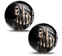 SkinoEu 2 x 3D Gel Silicone Stickers Decals Skull Logo Emblem Badge Car Auto Moto Motorcycle Windows Door PC Tablet Laptop Accessories Tuning Gift JDM KS 10