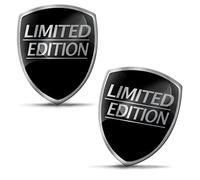 SkinoEu 2 x 3D Gel Silicone Stickers Limited Edition Badge Silver Car Motorcycle Bicycle Window Door Phone Laptop PC Tablet KS 93