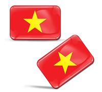 SkinoEu 2 x 3D Gel Sticker Vietnam Vietnamese Flag Car Motorcycle Bike Tuning F 210