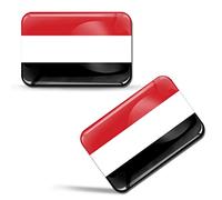 SkinoEu 2 x 3D Gel Sticker Yemen Flag Car Motorcycle Bike Tuning F 211