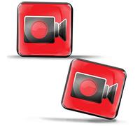 SkinoEu 2 x 3D Gel Stickers Camera Surveillance Video Observance Security Car Motorcycle Window Door KS 57