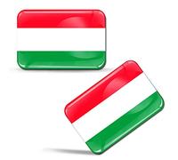 SkinoEu® 2 x 3D Sticker Hungary Hungarian Flag F 111