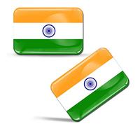SkinoEu® 2 x 3D Sticker India Indian Flag F 196
