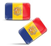 SkinoEu® 2 x 3D Stickers Flag of Andorra F 176