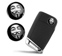 SkinoEu 2 x Diameter 14 mm Sticker Anonymous Mask Key Emblem Stickers for Remote Control Car Moto Logo Key Badge Tuning KSK 20