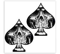 SkinoEu® 2 x Vinyl Self-Adhesive Stickers Ace of Spades Skull Laptop iPad Car Window Auto Moto Motorcycle Helmet Bike Skate Truck Racing Tuning B 61