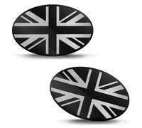 SkinoEu® 2 x Vinyl Sticker Decal for Car Moto Motorcycle Bike Helmet Window Tuning United Kingdom Flag UK Union Jack Black Silver B 144