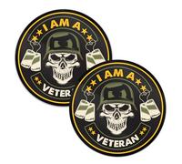 SkinoEu® 2 x Vinyl Sticker Decal for Car Moto Motorcycle Bike Helmet Window Tuning Veteran Skull B 99