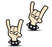 SkinoEu 2 x Vinyl Stickers Heavy Metal Rosk & Roll Sign Laptop Car Window Door Auto Moto Motorcycle Helmet Bike Skate Racing Tuning B 16