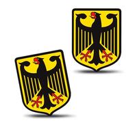 SkinoEu 2 x Vinyl Stickers, Stylized Heraldic Eagle Insignia, Medieval Gothic Decal, Fantasy Bird Symbol, Vintage Decorative Art for Car, Laptop Yellow Black B 78