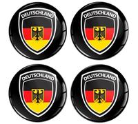 SkinoEu 4 x 50 mm 3D Gel Sticker for Hub Caps Wheel Hub Cover Wheel Sticker Decals for Caps Vehicle Car Tuning Emblem Black Red Yellow A 8850
