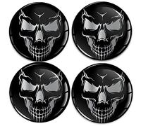 SkinoEu® 4 x 55 mm sticker 3D gel silicone car sticker stickers silver wheel rim sticker hub caps wheel cap wheel sticker hub cap car tuning A 9255