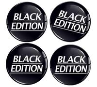 SkinoEu 4 x 55mm 3D Gel Car Wheel Centre Universal Rims Hub Center Stickers Decals For Caps Vehicle Auto Tuning Emblem Black Edition A 1255