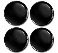 SkinoEu® 4 x 55mm DOMED 3D WHEEL RIMS CENTER STICKERS FOR CENTRE HUB TRIM CAPS BLACK GLOSS AUTO MOTO CAR LOGO BADGE A 755