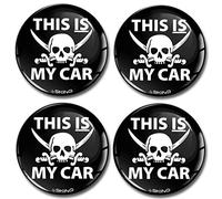 SkinoEu® 4 x 60mm DOMED 3D WHEEL RIMS CENTER STICKERS FOR CENTRE HUB TRIM CAPS THIS IS MY CAR SKULL AUTO MOTO CAR LOGO BADGE A 5360 Z*