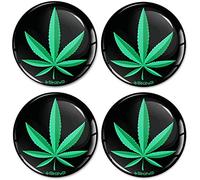SkinoEu 4 x 68 mm sticker 3D gel silicone car sticker wheel rim sticker hub caps wheel cap wheel sticker marijuana marijuana leaf weed hemp cannabis car A 568 Z*