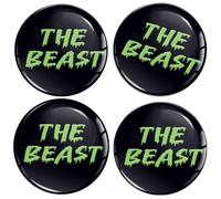 SkinoEu 4 x 68mm 3D Gel Car Wheel Centre Universal Rims Hub Center Stickers Decals For Caps Vehicle Auto Tuning Emblem Beast Green A 2168